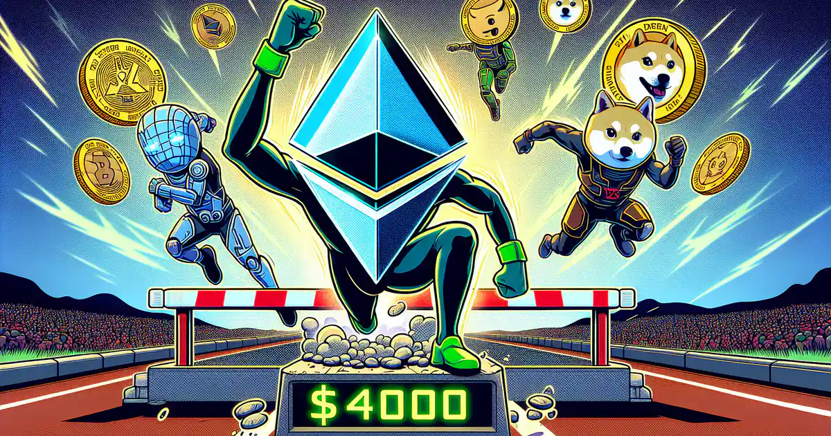 Ethereum avanza hacia los $4,000 mientras XRP y DOGE enfrentan desafíos