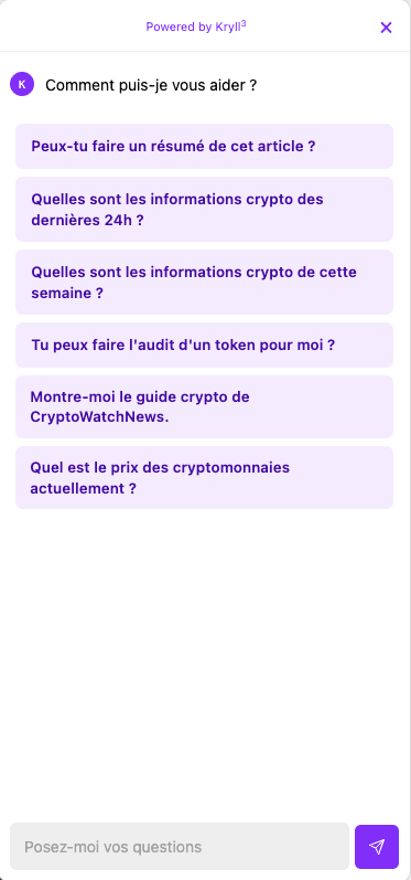 Vista previa de Agent K integrado en CryptoWatchNews